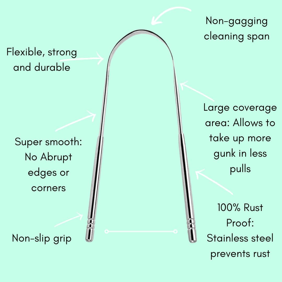 Snowsmile Tongue Scraper for Adults 2 Pcs with Cases