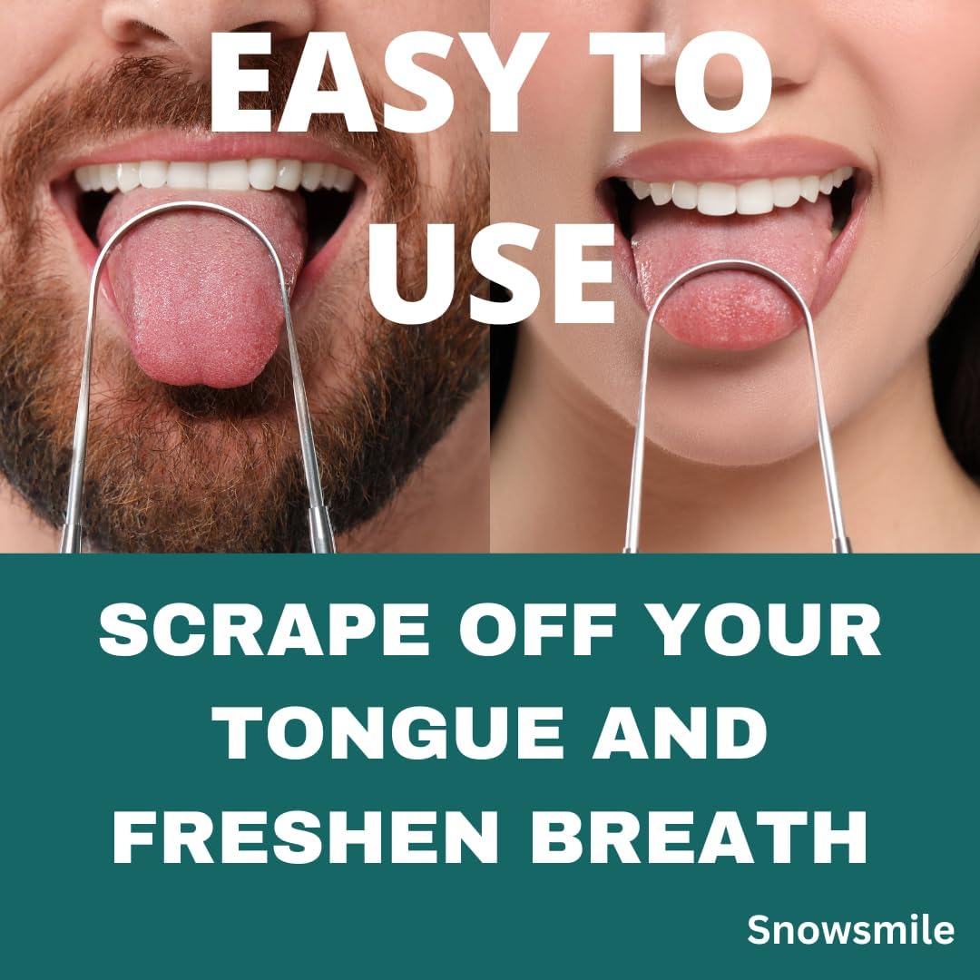 Snowsmile Tongue Scraper for Adults 2 Pcs with Cases