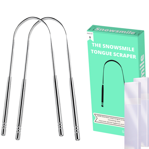 FREE TONGUE SCRAPER KIT GIFT - CONTAINS 2 TONGUE SCRAPERS WITH COVERS